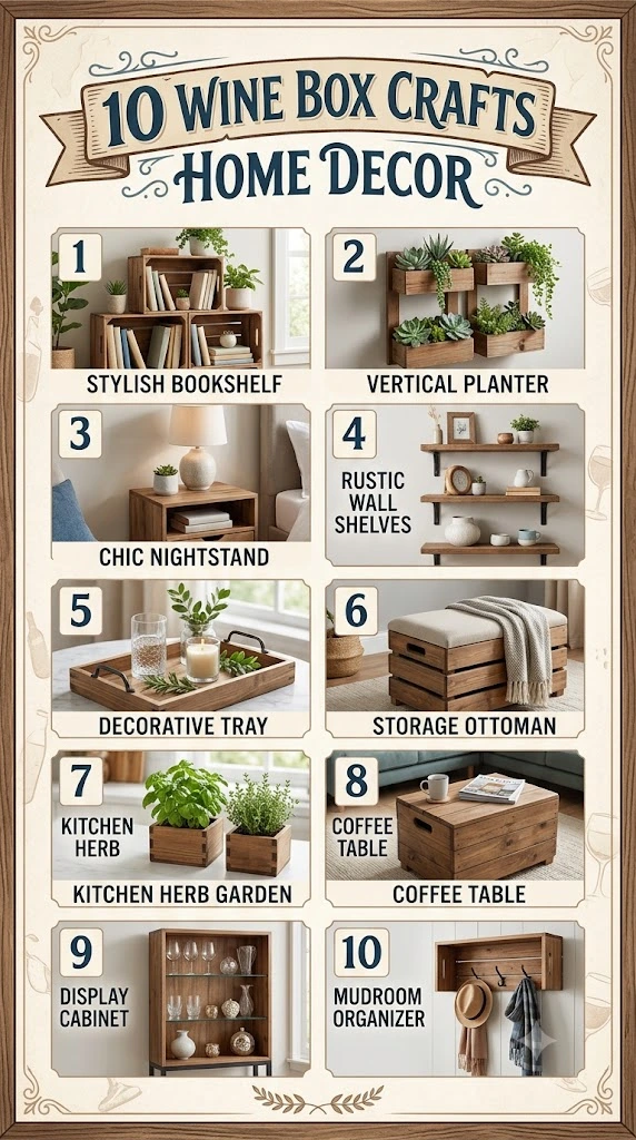 10 Wine Box Crafts Home Decor