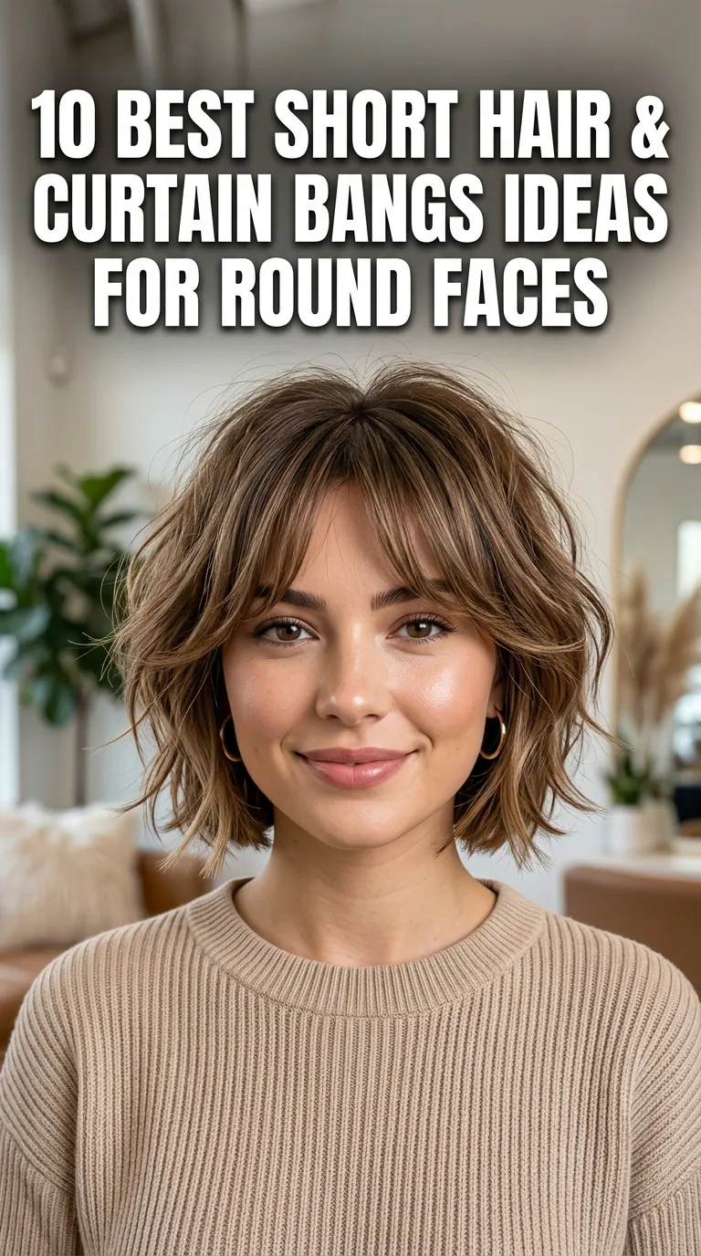 10 Curtain Bangs Short Hair With Round Face Ideas