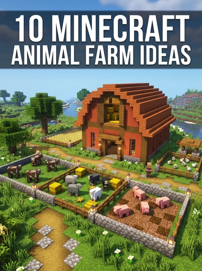 10 Minecraft Animal Farm Ideas